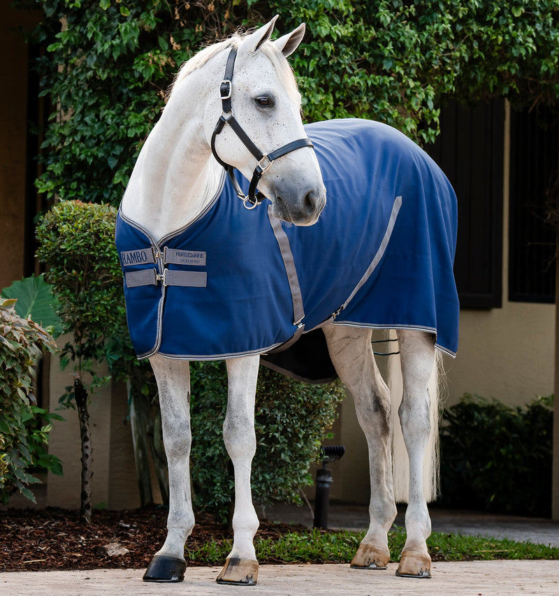 Chargez l'image dans la visionneuse de la galerie, Chemise d'écurie Rambo Stable Sheet ADAAA0 - Navy/Thunderstorm Grey & Silver (BJJI)