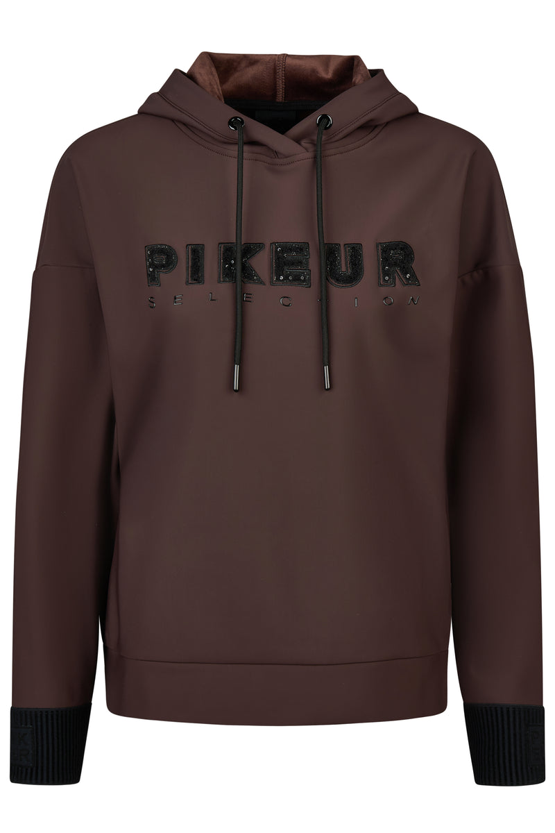 Chargez l'image dans la visionneuse de la galerie, Sweat à capuche PIKEUR Plushluxe Hoody 228200 brun chocolat, vue de face