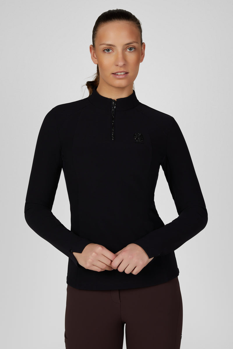 Chargez l'image dans la visionneuse de la galerie, Sous-pull zippé PIKEUR Zip Rip Shirt 228430 noir porté