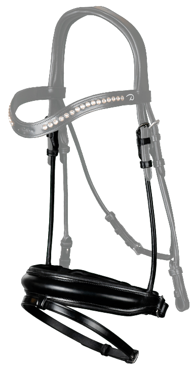 Chargez l'image dans la visionneuse de la galerie, Muserolle Combinée Moyenne Avec Fermeture Pull Back Mat NE round leather