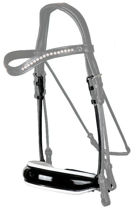 Chargez l'image dans la visionneuse de la galerie, Muserolle Large Vernie Avec Doublure Blanche NE round leather