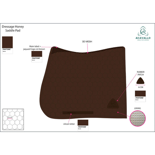Tapis de dressage Honey Acavallo marron foncé – fiche technique