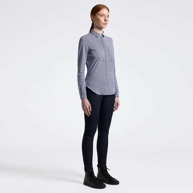 Chargez l&#39;image dans la visionneuse de la galerie, Chemise de concours manches longues plastron thermo collé CAD288
