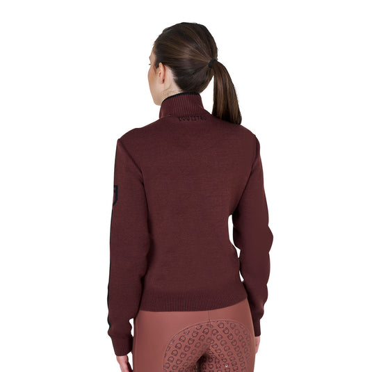 Women's jacket in nylon and knit with zip