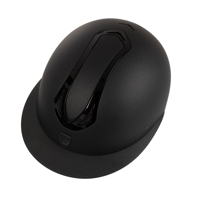 Chargez l'image dans la visionneuse de la galerie, Casque Azael femme large visière Equestro noir / noir brillant
