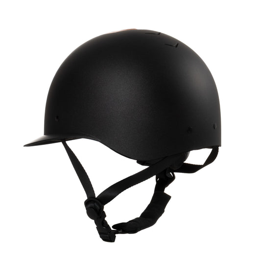 Casque Azael femme large visière Equestro noir / rose gold