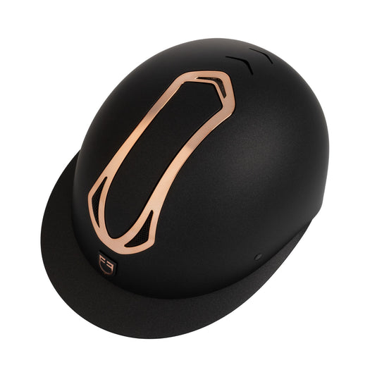 Casque Azael femme large visière Equestro noir / rose gold