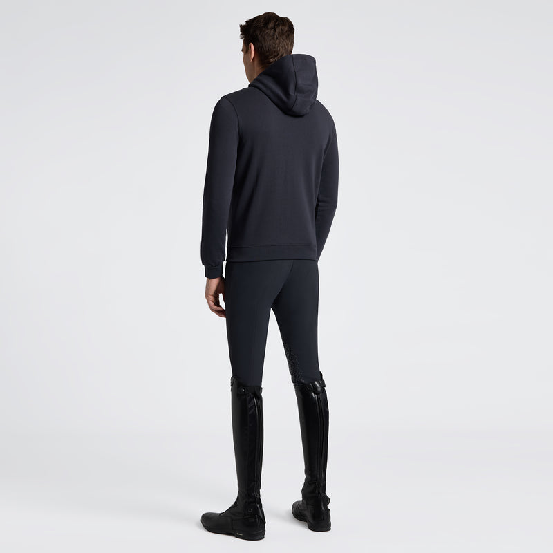 Chargez l'image dans la visionneuse de la galerie, Sweat à capuche zippé en coton avec logo brodé FEU138
