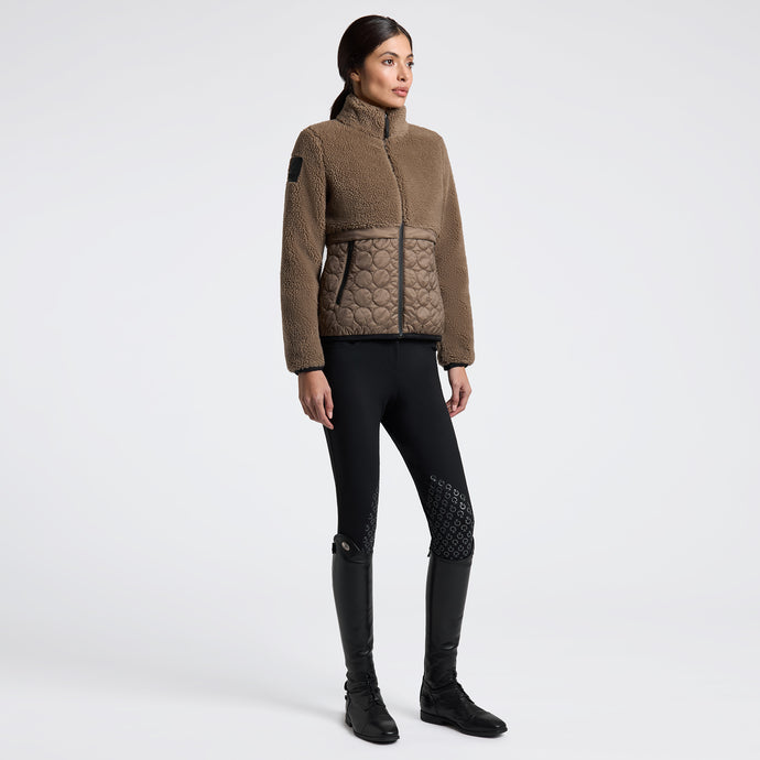 Veste femme polaire et nylon avec fermeture éclair