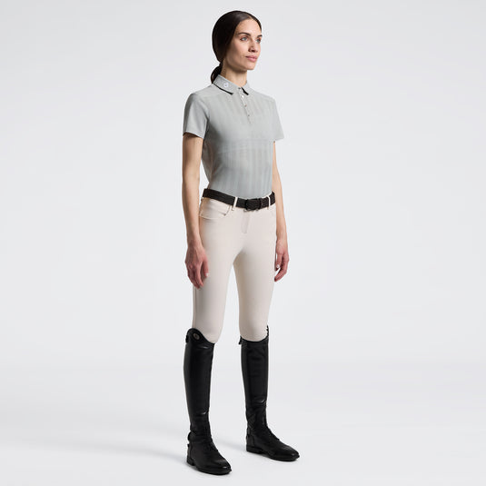 Polo d'entraînement en jersey jacquard avec empiècement S/S POD405