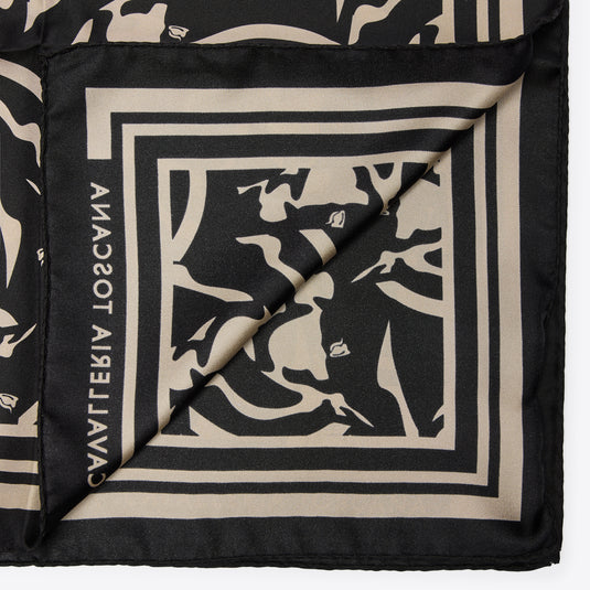 Horses Pattern Silk Foulard SCI033