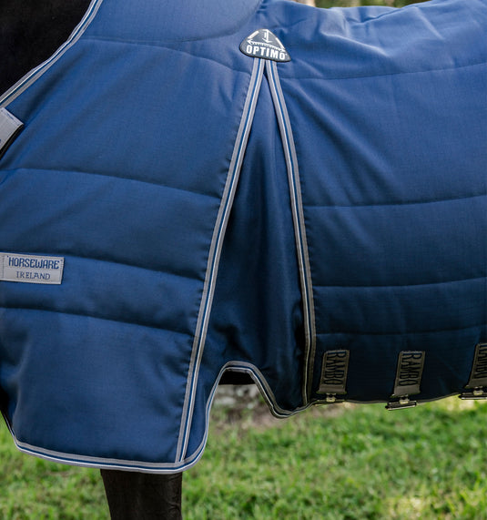Couverture d'écurie Rambo Optimo 200 g ABAF62 - Navy/Thunderstorm Grey & Silver (BJJI)