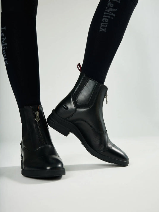 Bottines d'équitation zippées noire