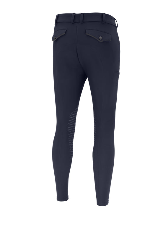 Pantalon d'équitation homme PIKEUR Fendrik GripTec Knee 147703 bleu nuit, vue de dos