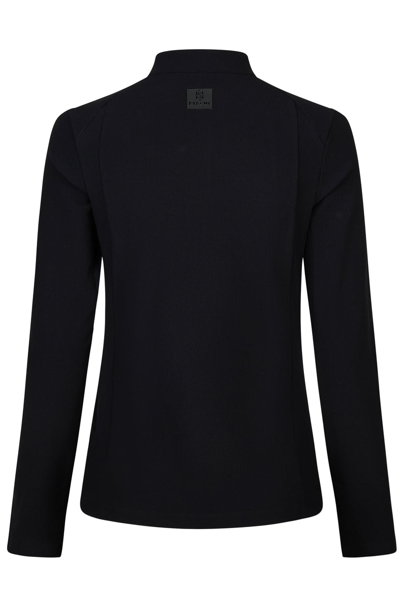 Chargez l'image dans la visionneuse de la galerie, Sous-pull zippé PIKEUR Zip Rip Shirt 228430 noir, vue de dos
