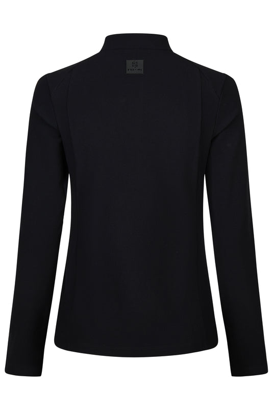 Sous-pull zippé PIKEUR Zip Rip Shirt 228430 noir, vue de dos