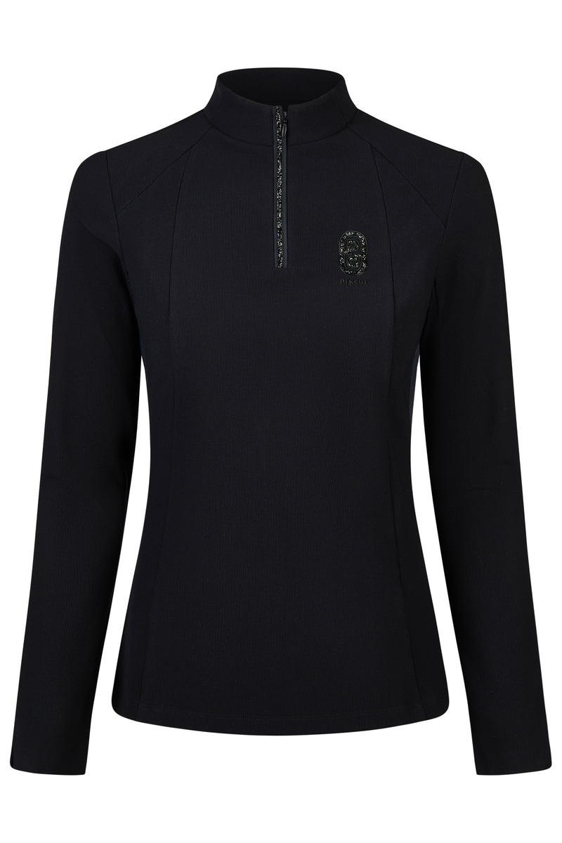 Chargez l'image dans la visionneuse de la galerie, Sous-pull zippé PIKEUR Zip Rip Shirt 228430 noir, vue de face
