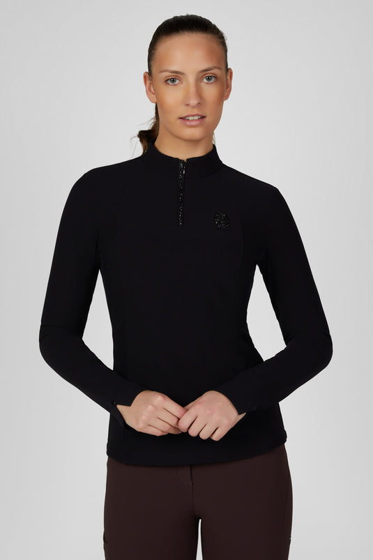 Sous-pull zippé PIKEUR Zip Rip Shirt 228430 noir porté