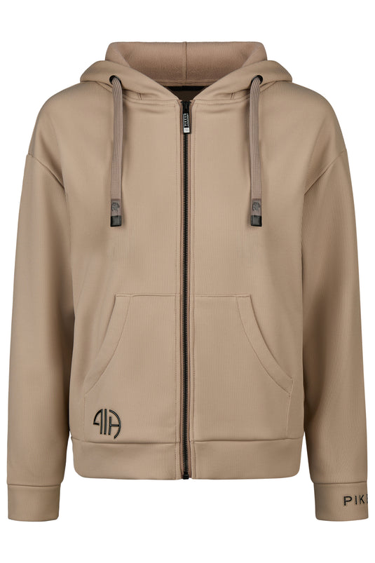 Sweat zippé PIKEUR Zip Rip Hoody 228630 crème mocha, vue de face